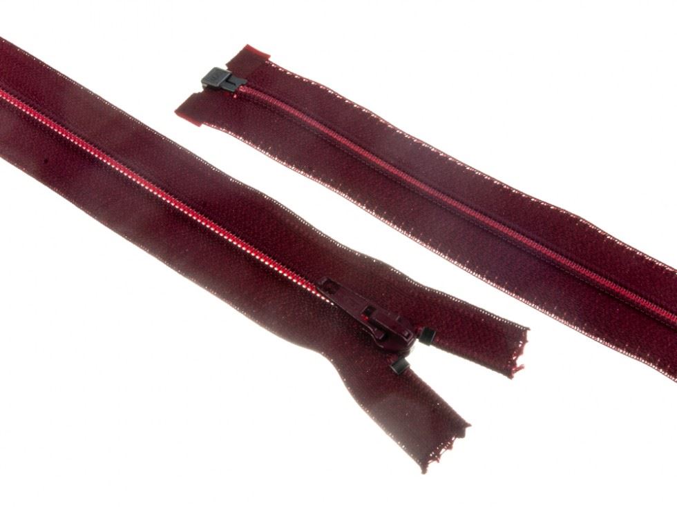 Nylon Open End Coat Zips Burgundy
 