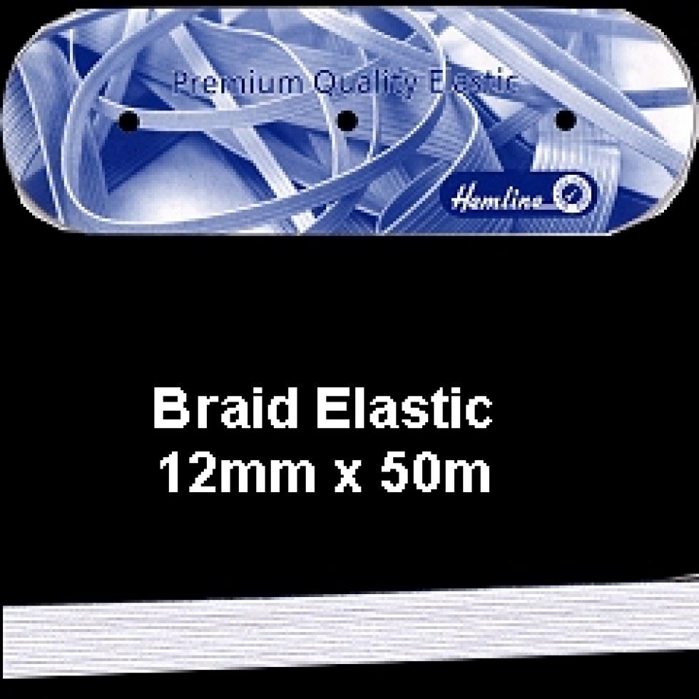 Hemline White Flat Polyester Elastic