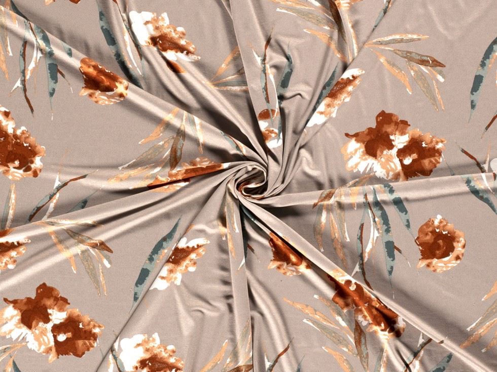 Viscose Jersey Stretch Knit Fabric Beige
 