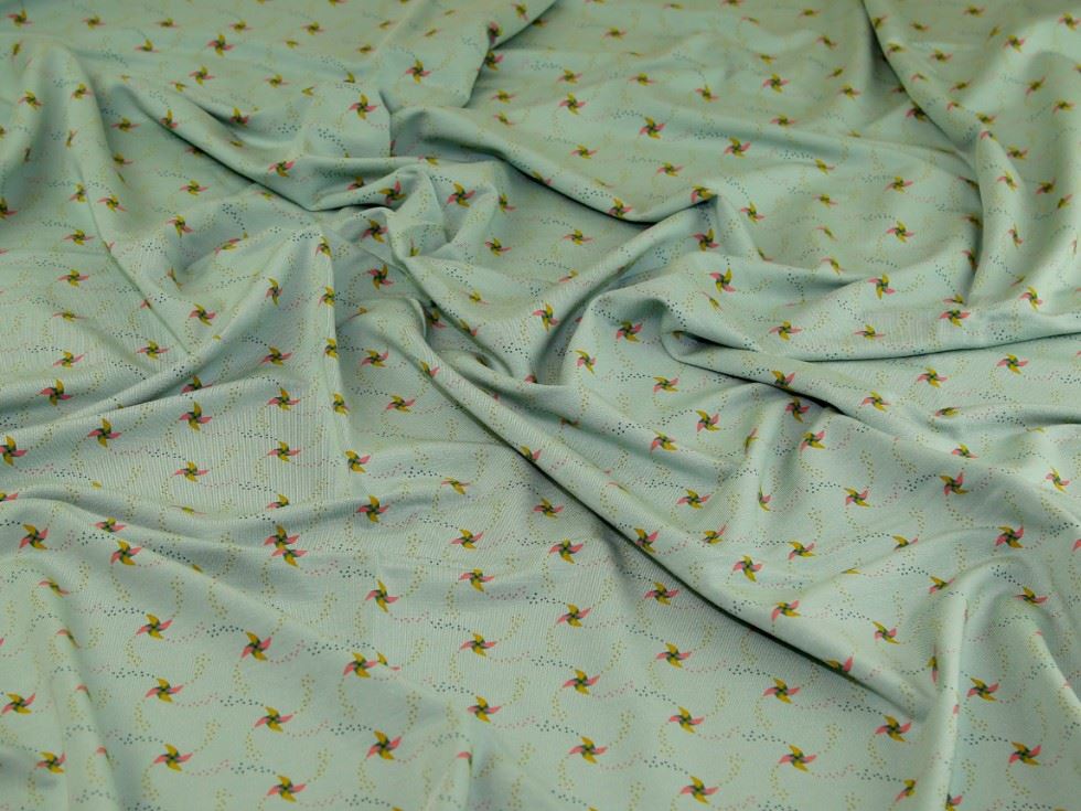 Mint Deadstock Modal Loop Back French Terry Stretch Knit Fabric