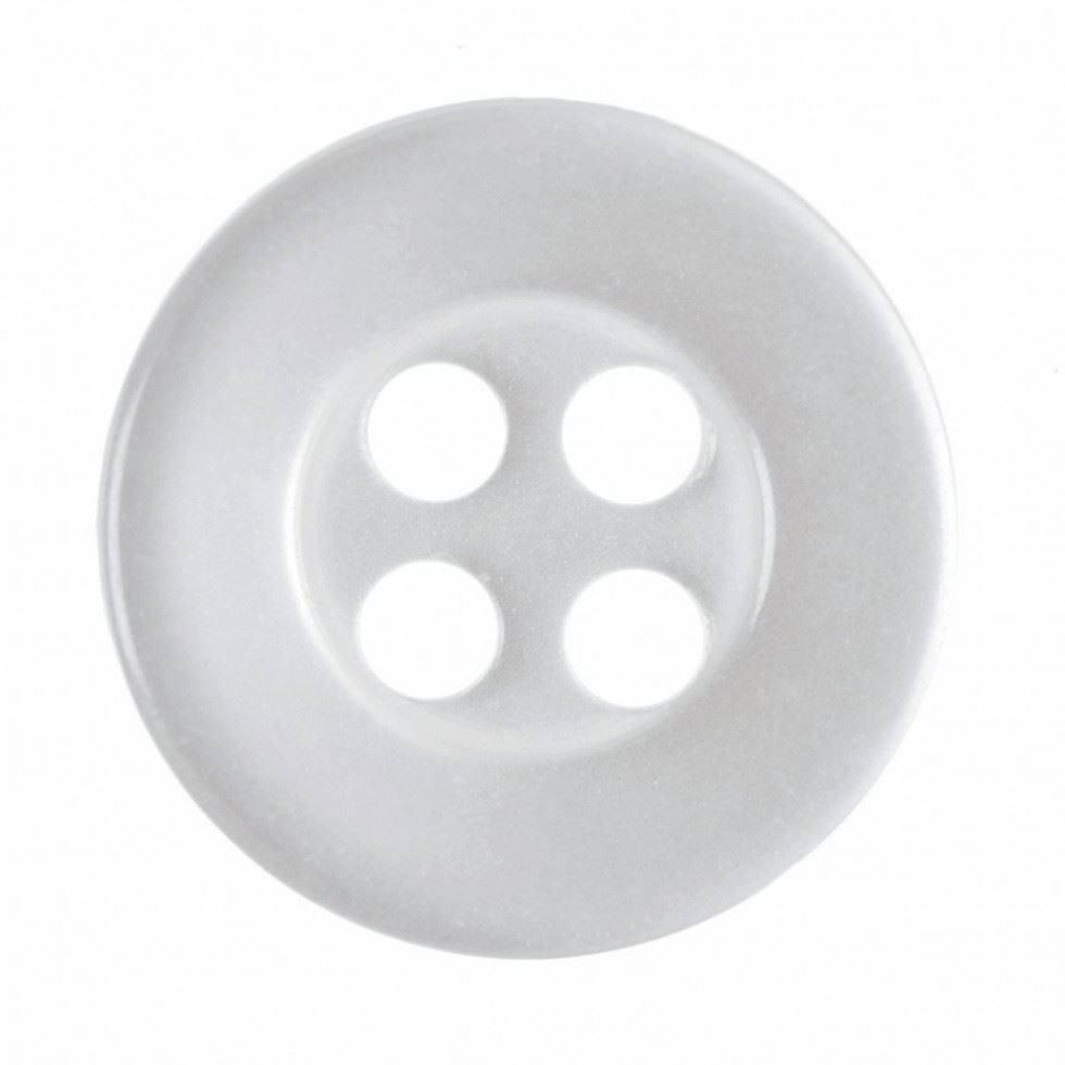 Hemline Round Shirt Buttons White