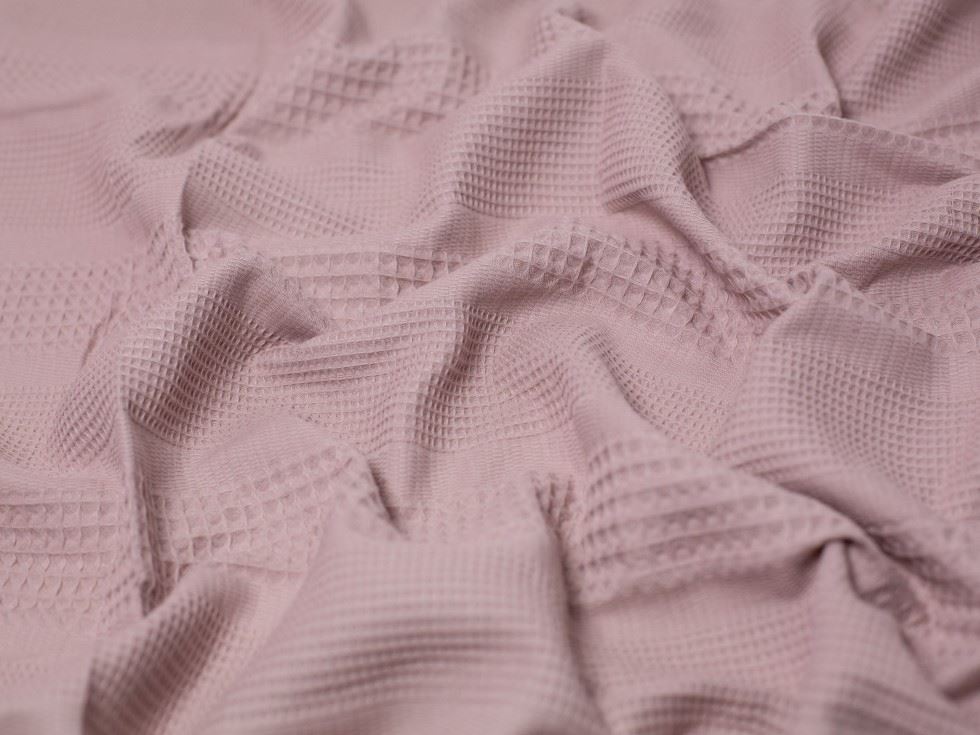 Textured Cotton Waffle Fabric Old Rose