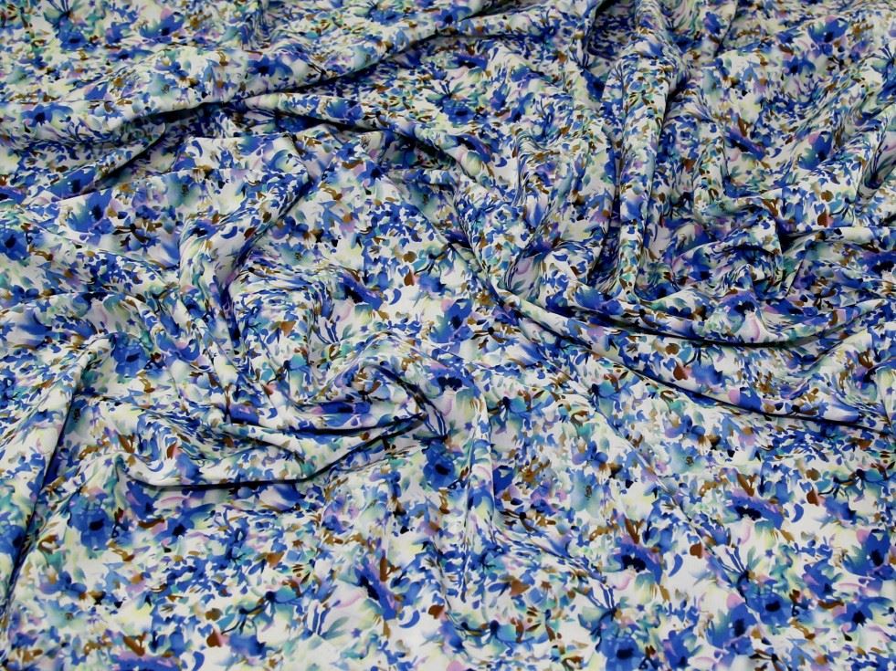 Blue Deadstock Florence Cotton Voile Fabric