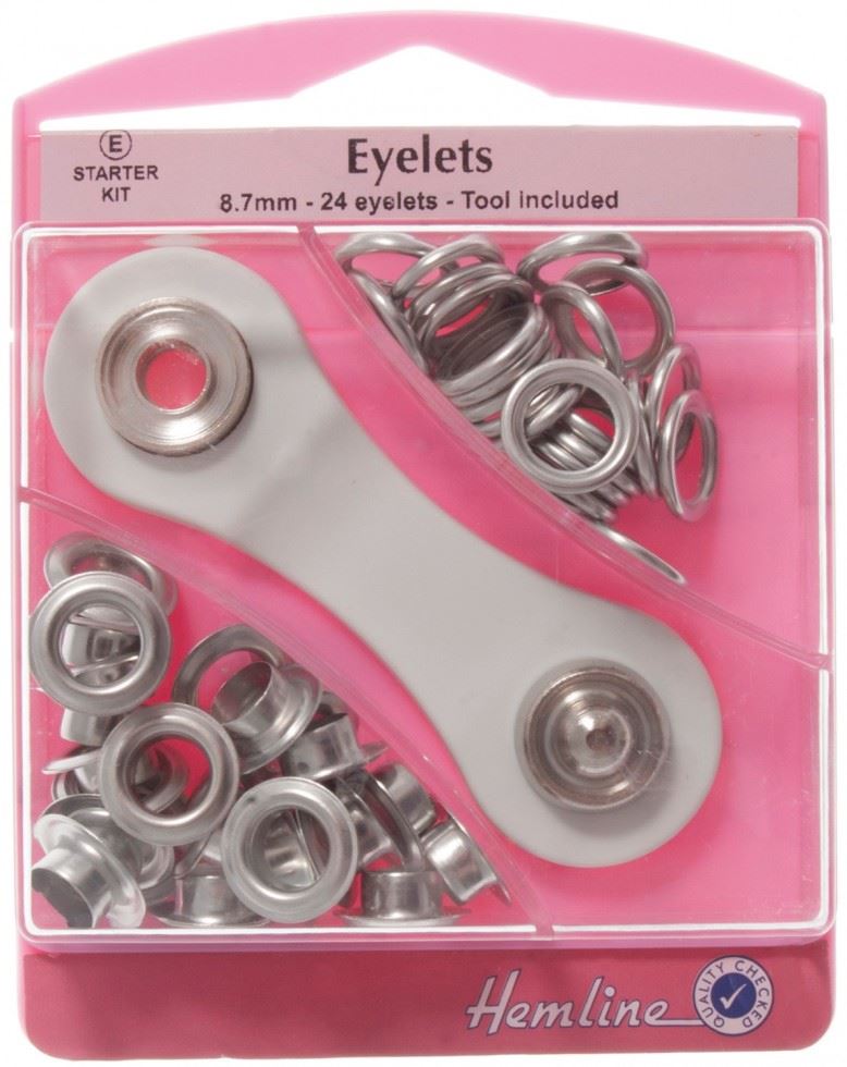 Hemline Silver Metal Eyelets Kit