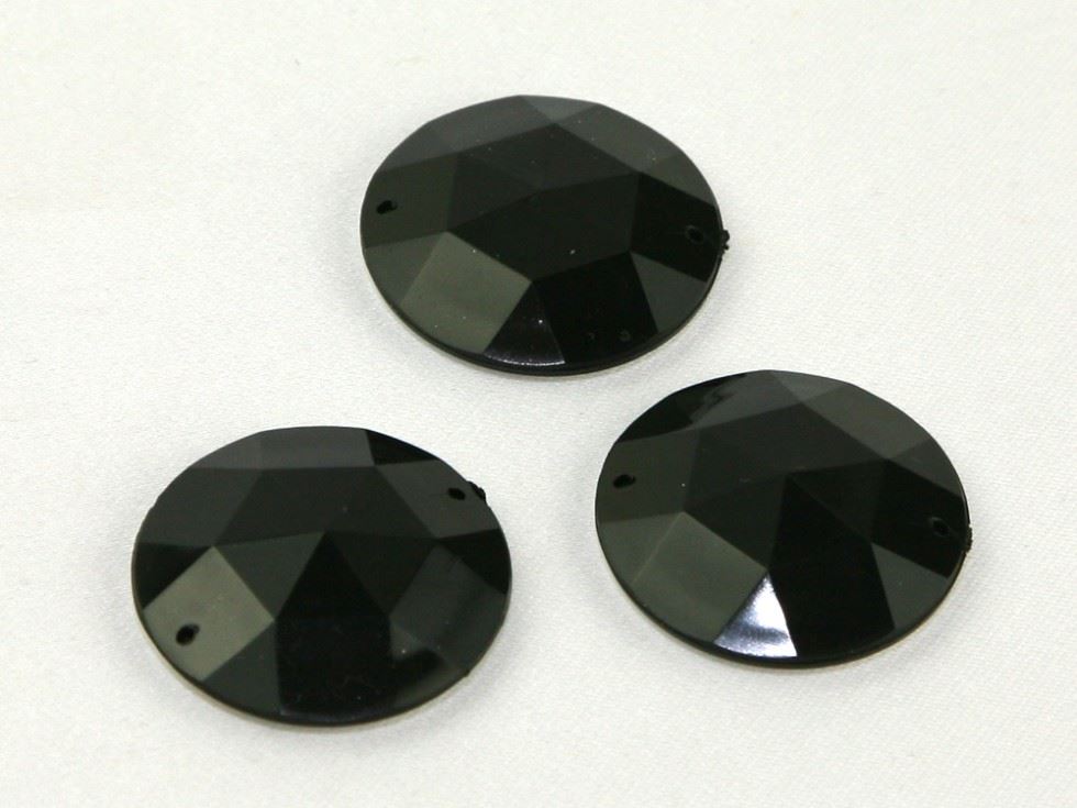 Round Acrylic Jewels Black
 