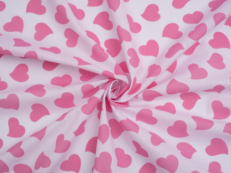 Pink Printed Polycotton Fabric