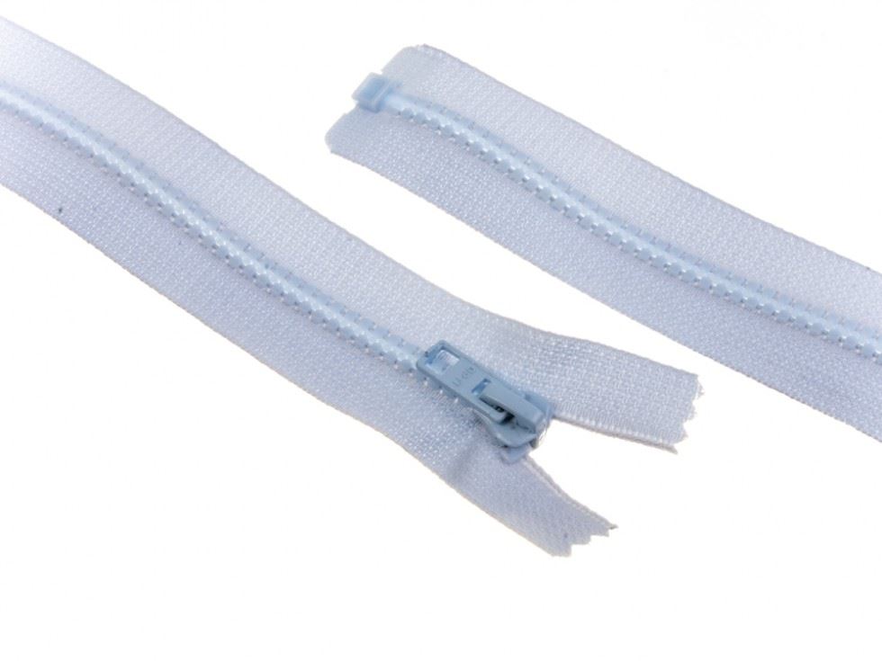 Plastic Chunky Open End Zips Pale Blue