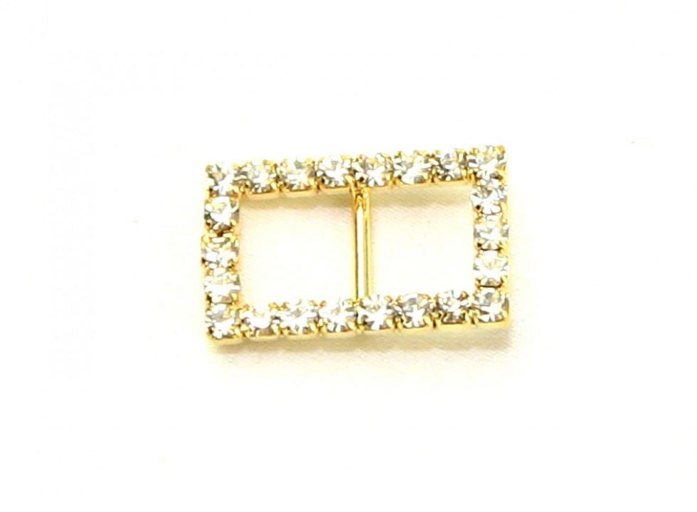 Gold Diamante Rectangle Buckle