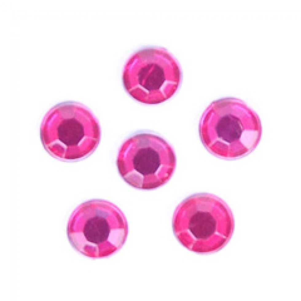 Trimits Cerise Round Stick On Diamantes