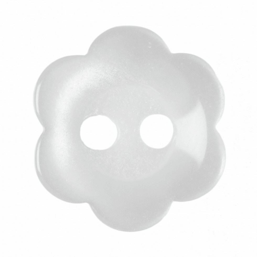 Hemline White Plastic Flower Buttons