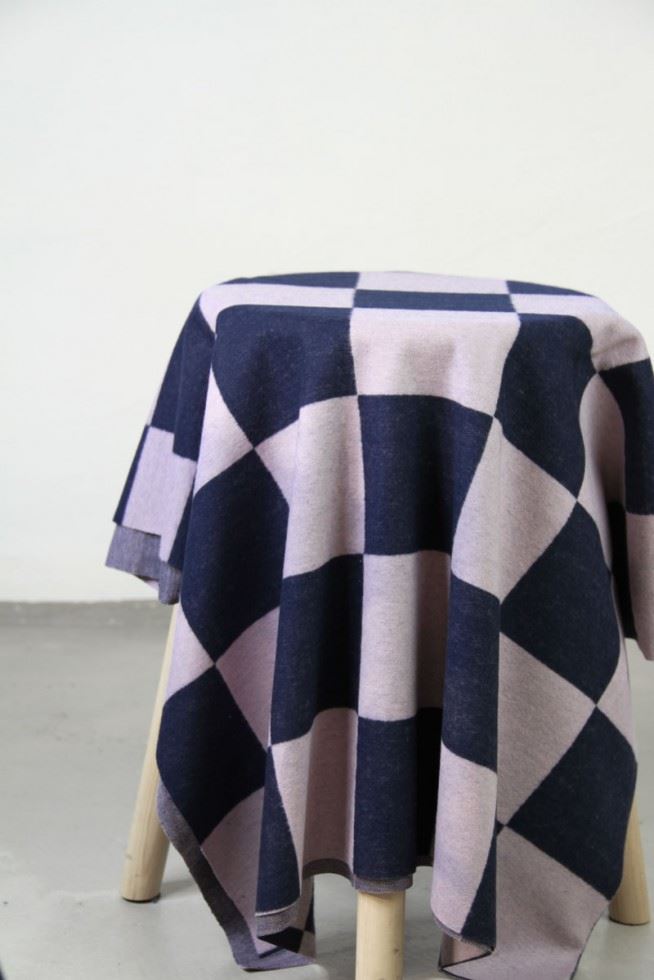Mind The Maker Indigo Night & Lilac Organic Brushed Square Stretch Knit Fabric