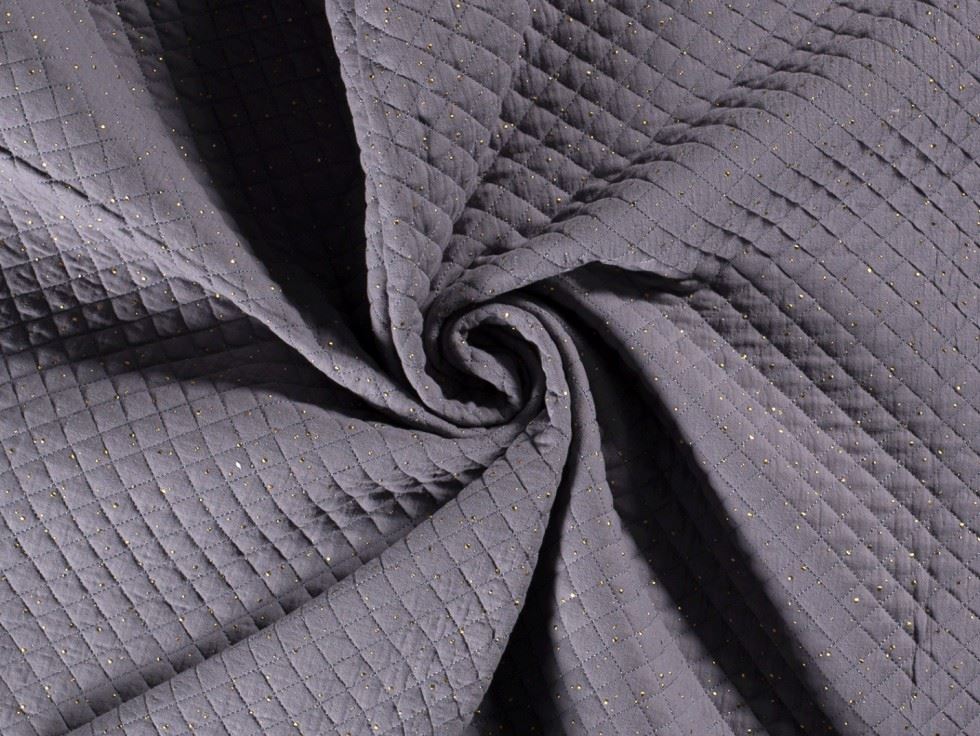 Foil Wadded Quilted Coating Fabric Grey
 