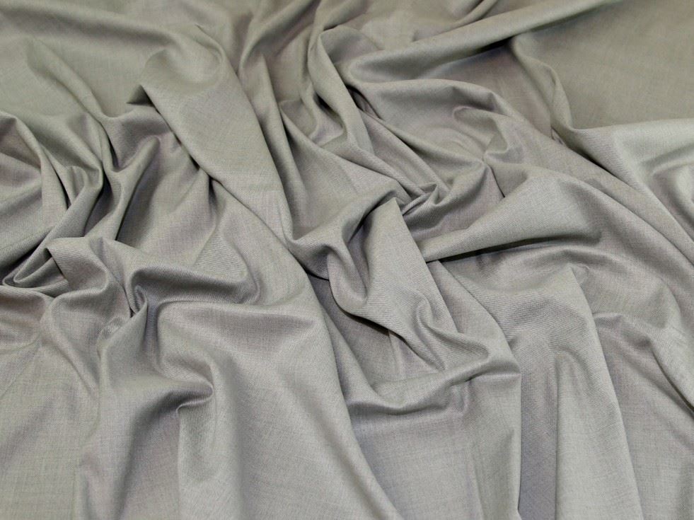 Silver Deadstock Stretch Woven Viscose Suiting Fabric