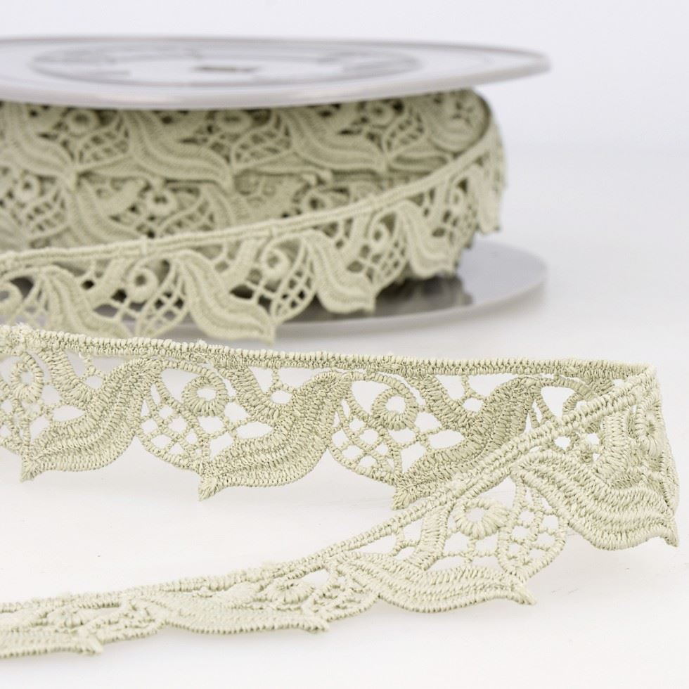 Stephanoise Guipure Lace Trim Taupe