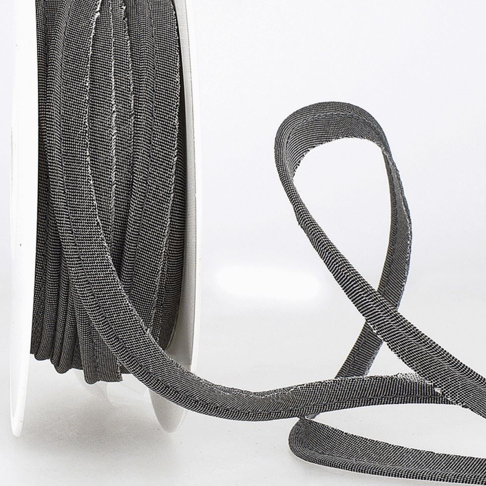 Stephanoise Metallic Lurex Flanged Piping Cord Black
 