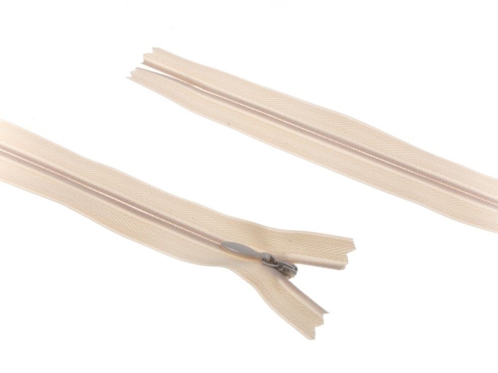 Concealed Invisible Closed End Zips Cream
 