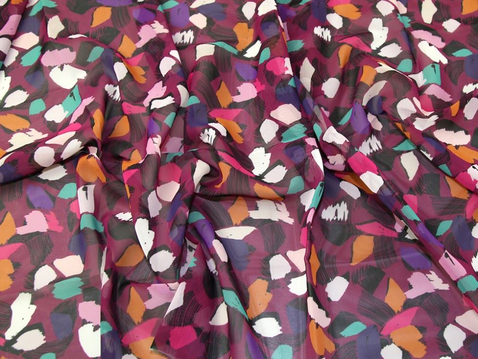 John Kaldor Magenta Ice Sheer Chiffon Fabric