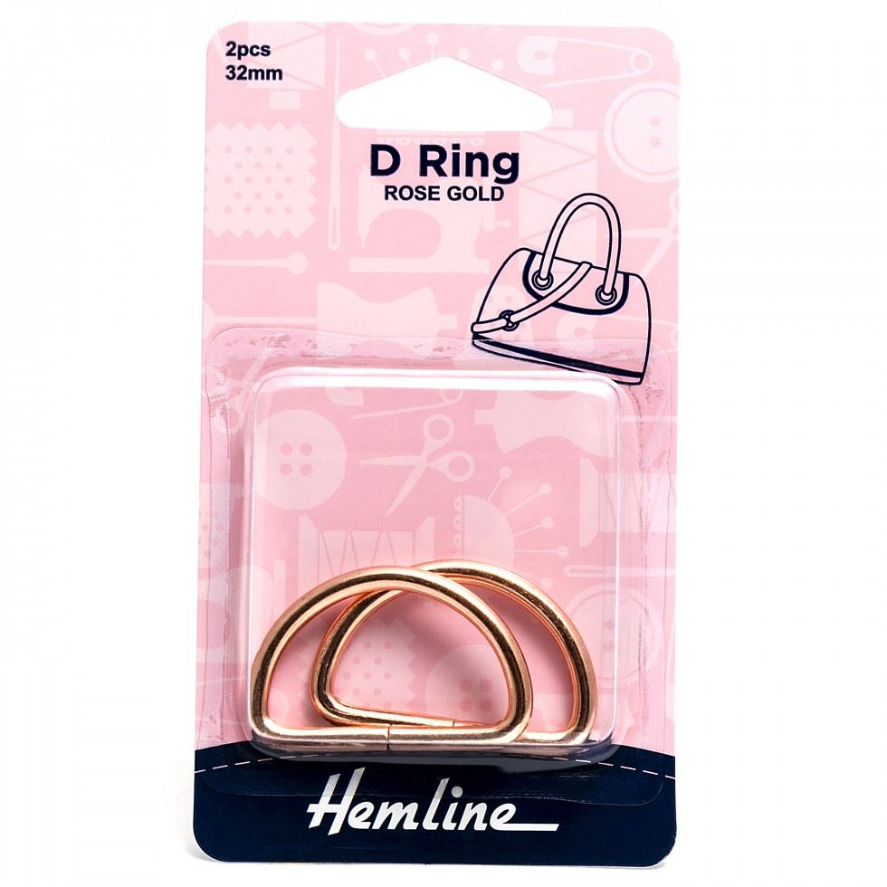 Hemline Rose Gold D Rings