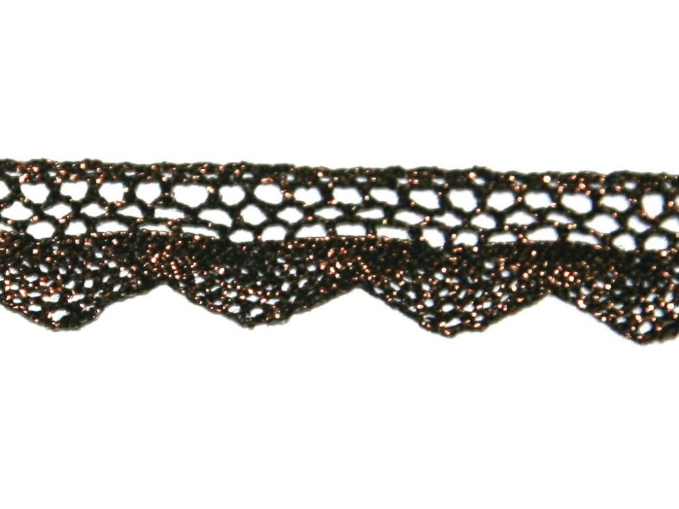 Essential Trimmings Metallic Lace Trim (Value Roll) Bronze