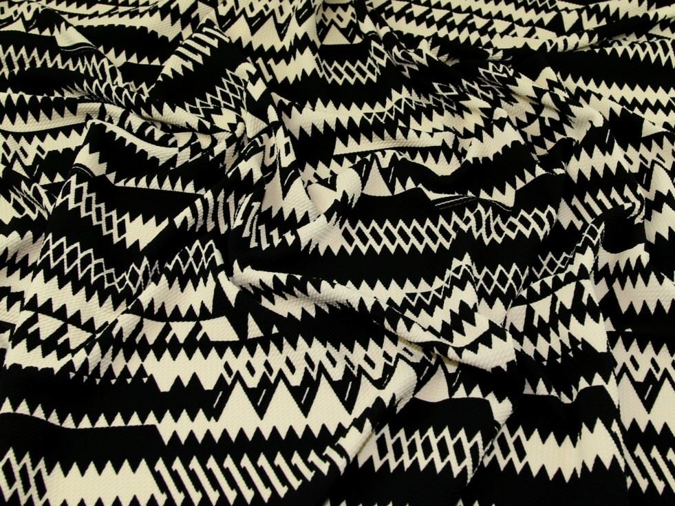 Cream Deadstock Textured Stretch Knit Fabric