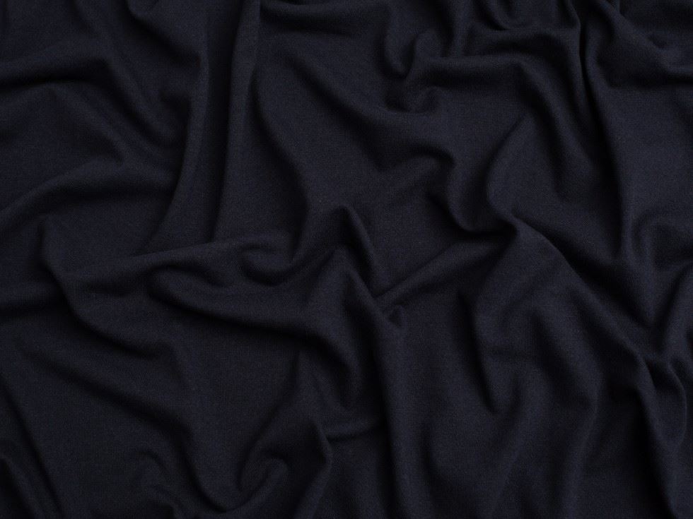 Minerva Core Range Recycled Cotton Jersey Stretch Knit Fabric Navy Blue
 