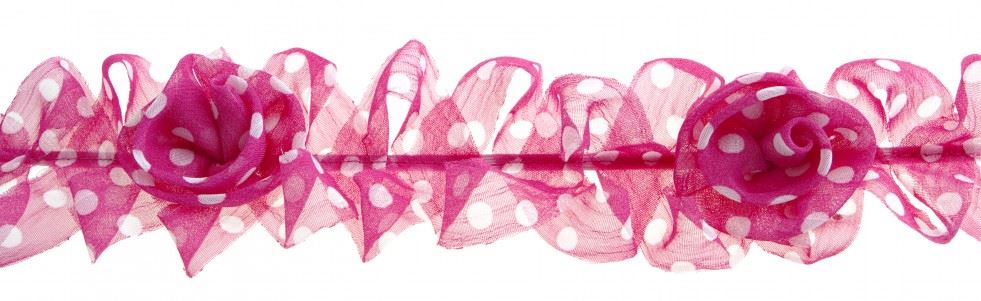 Simplicity Hot Pink Stretch Flower Ruffle Trim