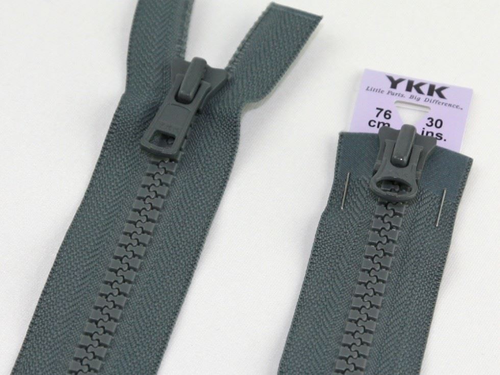 YKK Vislon Two Way Chunky Open End Zips Dark Grey