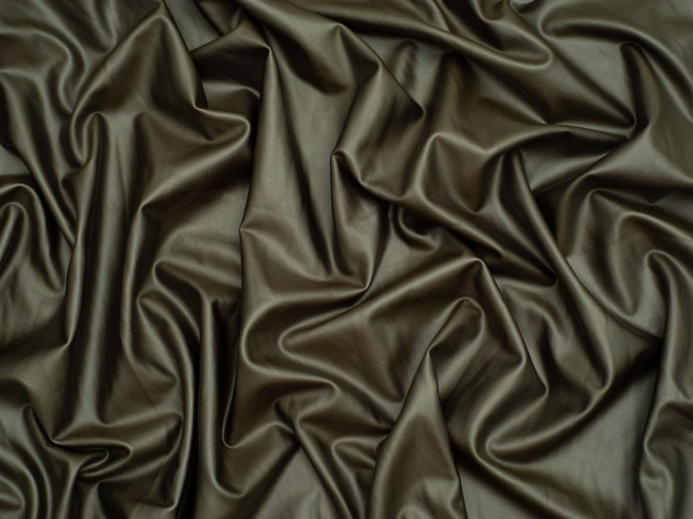 Minerva Core Range Khaki Faux Leather Activewear Stretch Knit Fabric