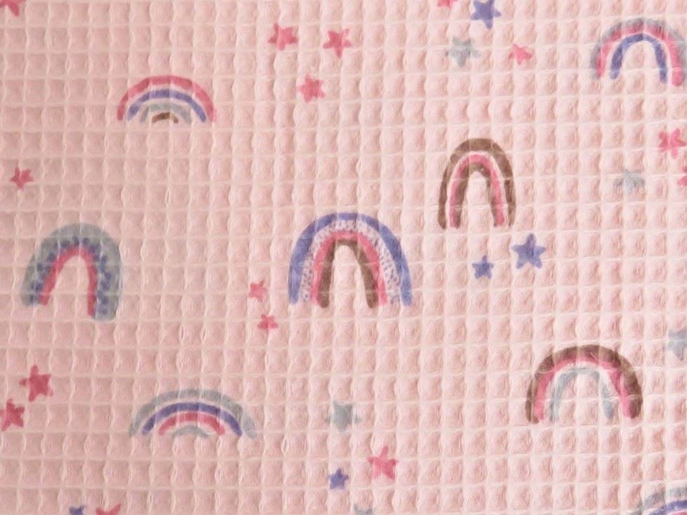 Textured Cotton Waffle Fabric Rose