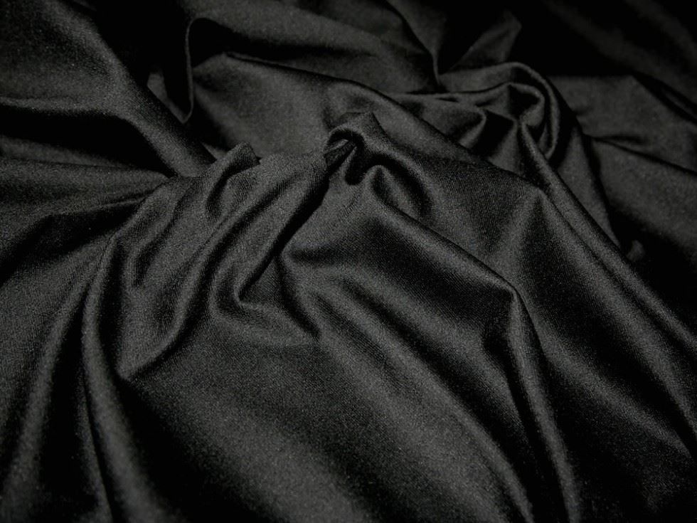 Deadstock Soft Ponte Roma Double Stretch Knit Fabric Black
 