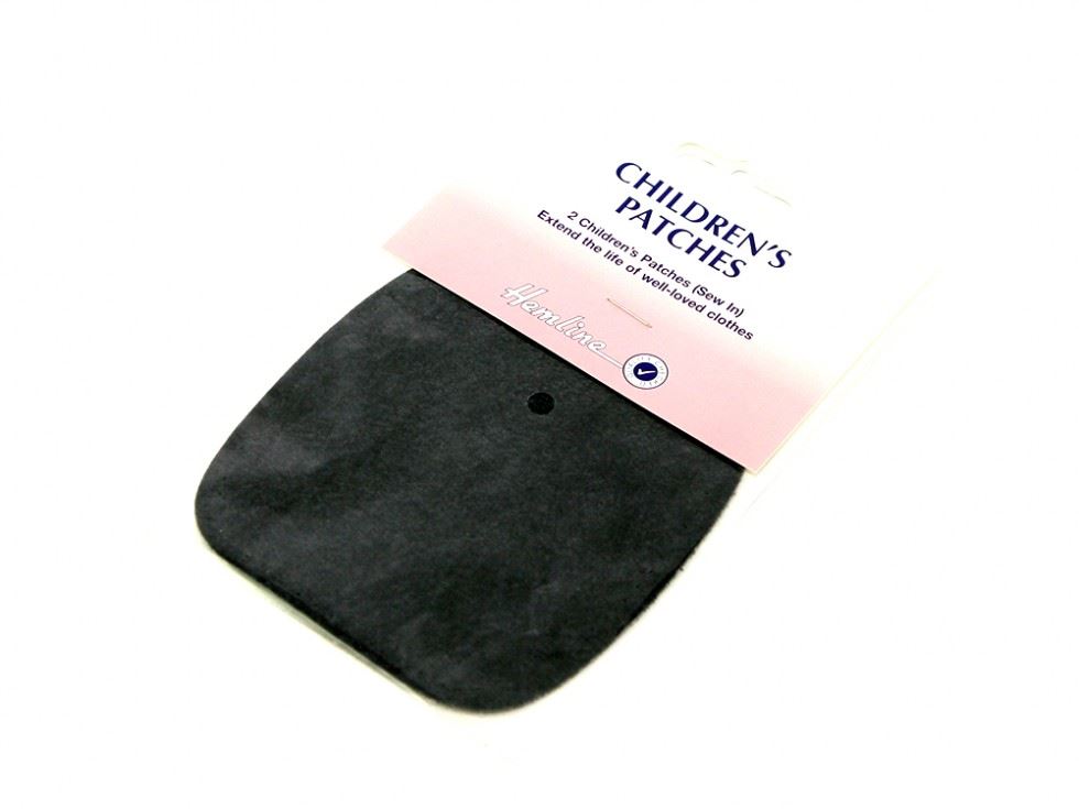 Hemline Dark Grey Faux Suede Patches
