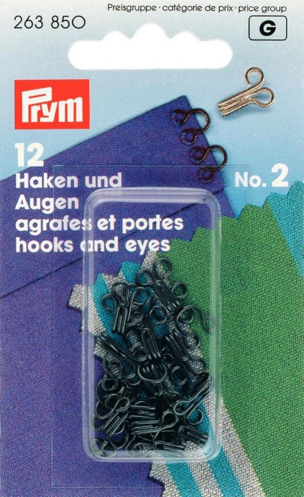 Prym Black Hook & Eye Fasteners