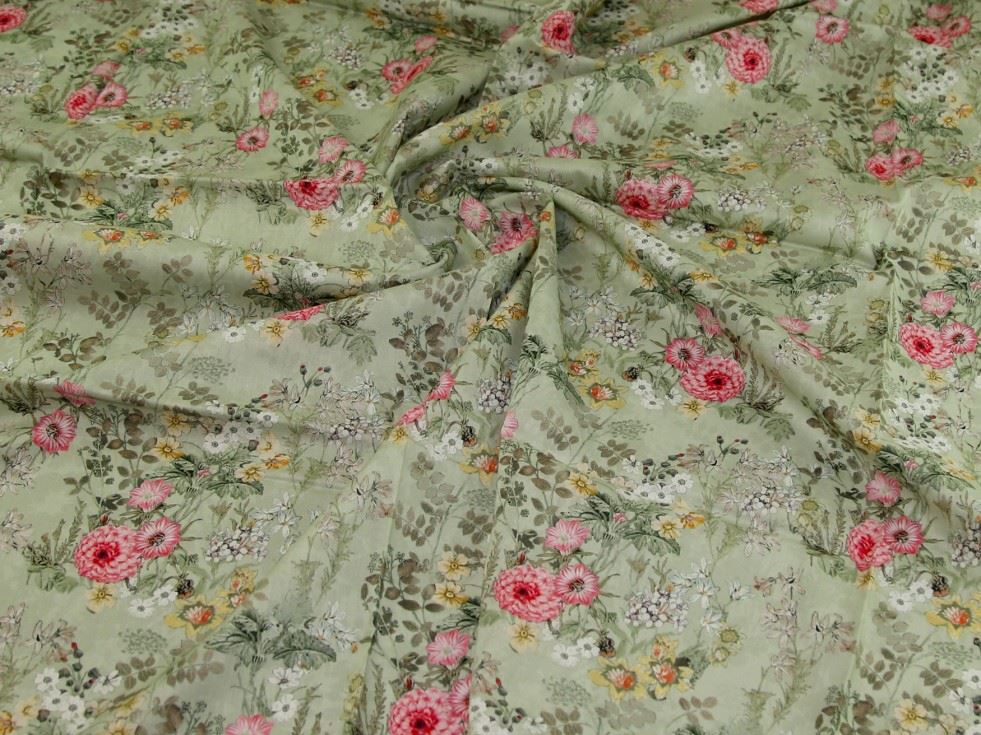 John Louden Green Cotton Lawn Fabric