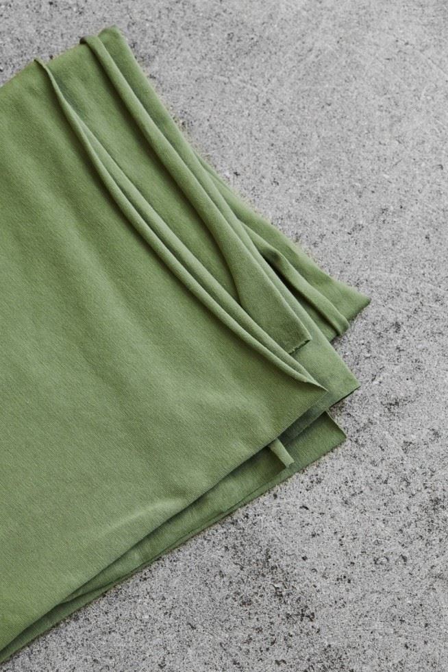 Mind The Maker Olive Green Cotton Single Jersey Stretch Knit Fabric