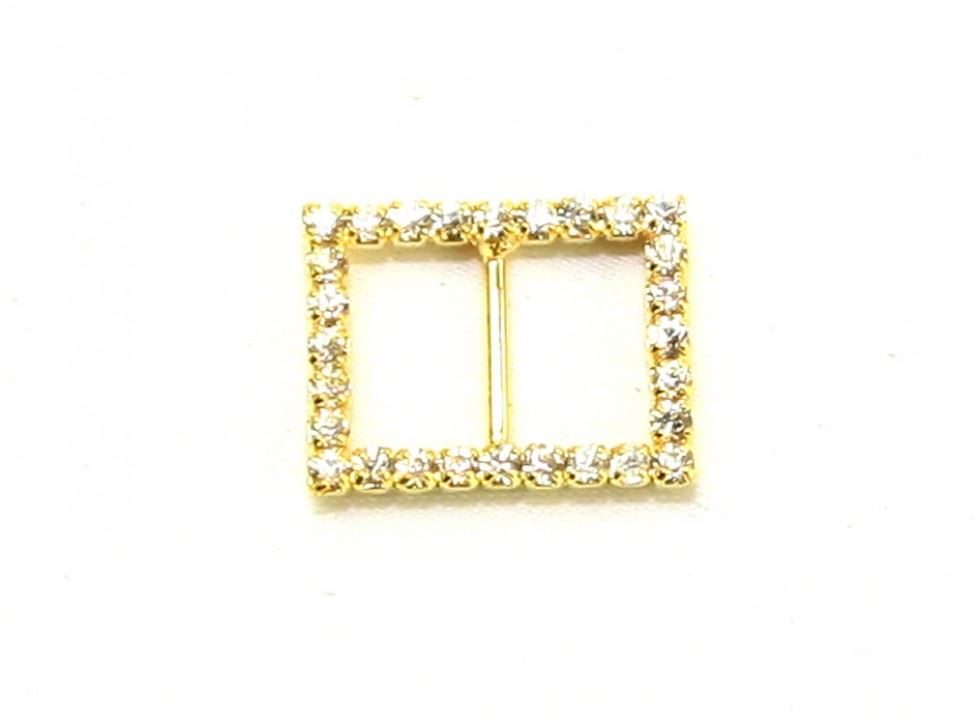 Gold Diamante Rectangle Buckle