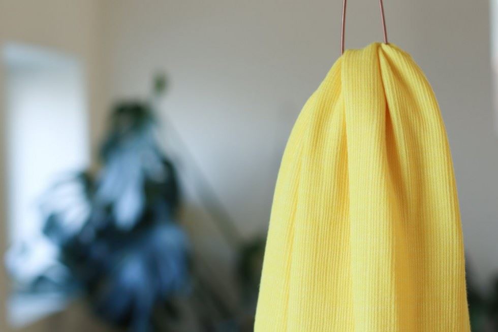 Mind The Maker Flashing Yellow Viscose Rib Stretch Knit Fabric