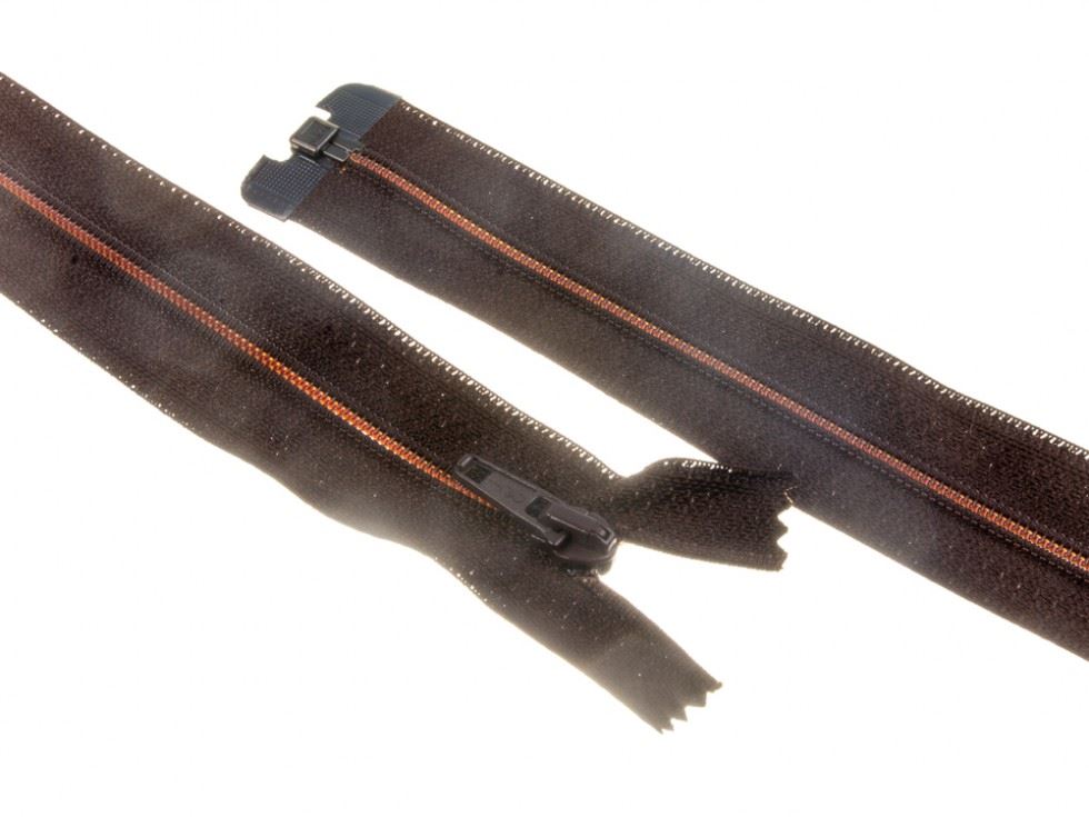 Nylon Open End Coat Zips Brown
 