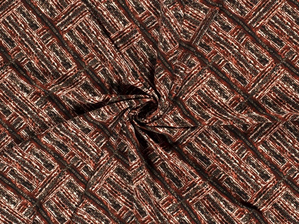 Stretch Woven Polyester Crepe Fabric Rust