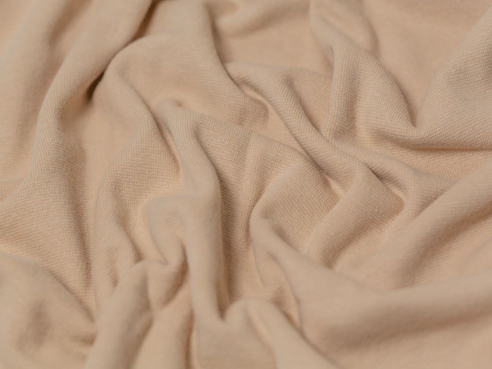 Minerva Core Range Beige Tubular Ribbing Stretch Knit Fabric