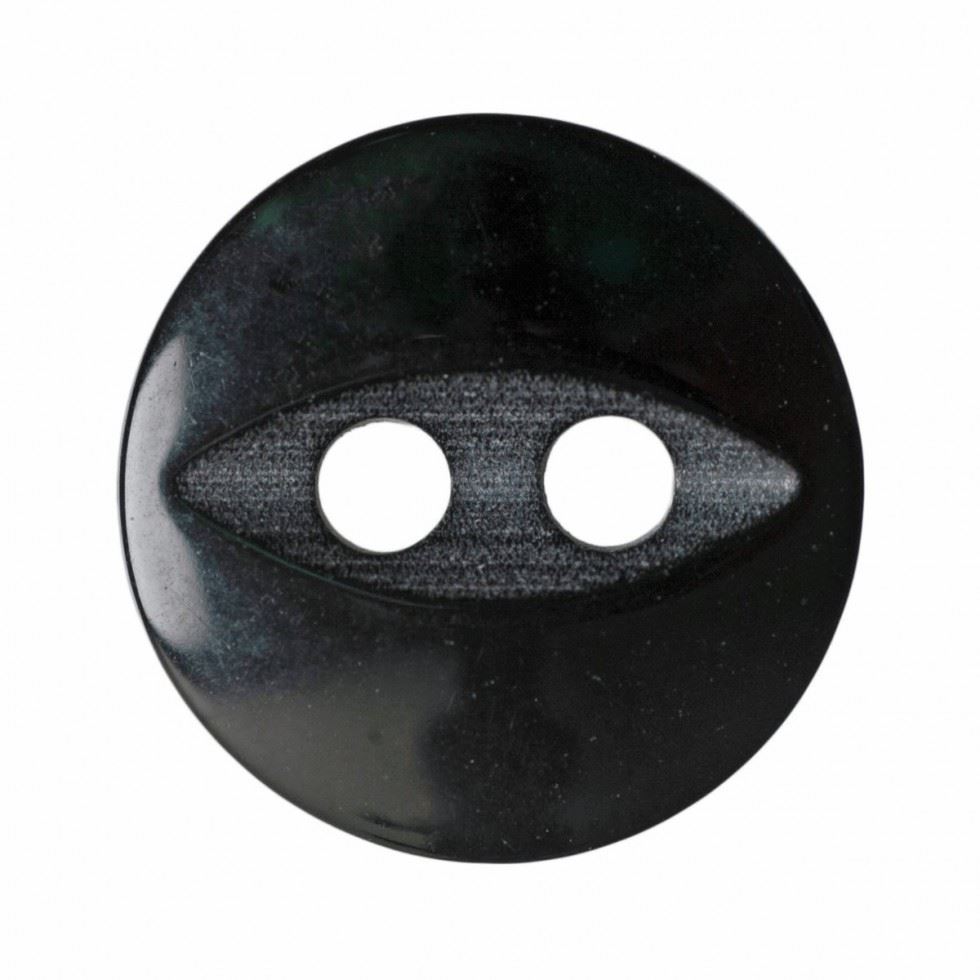 Hemline Black Round Fish Eye Buttons