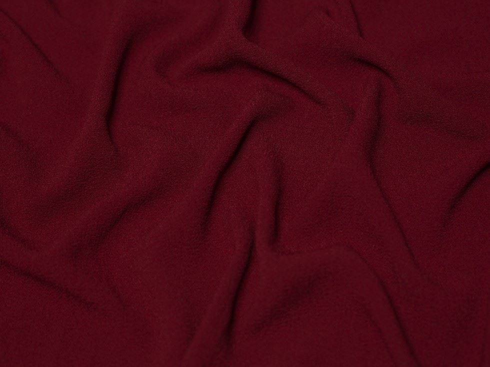 Wine Deadstock Textured Stretch Woven Crepe Fabric