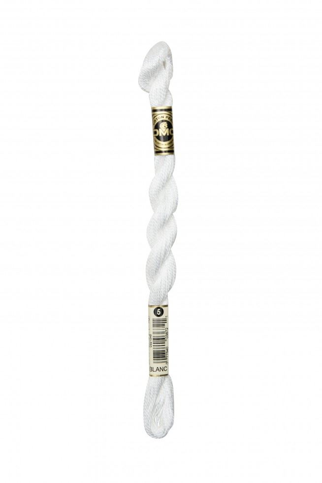 DMC Size 5 Cotton Perle Thread Blanc White
 