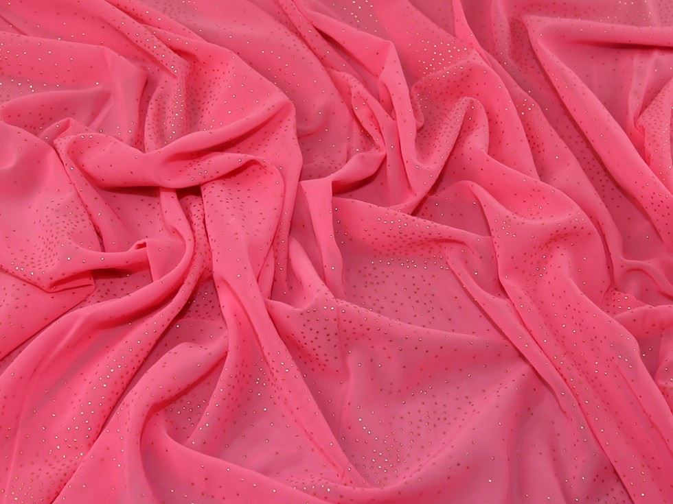 Pink Deadstock Stardust Sheer Chiffon Fabric