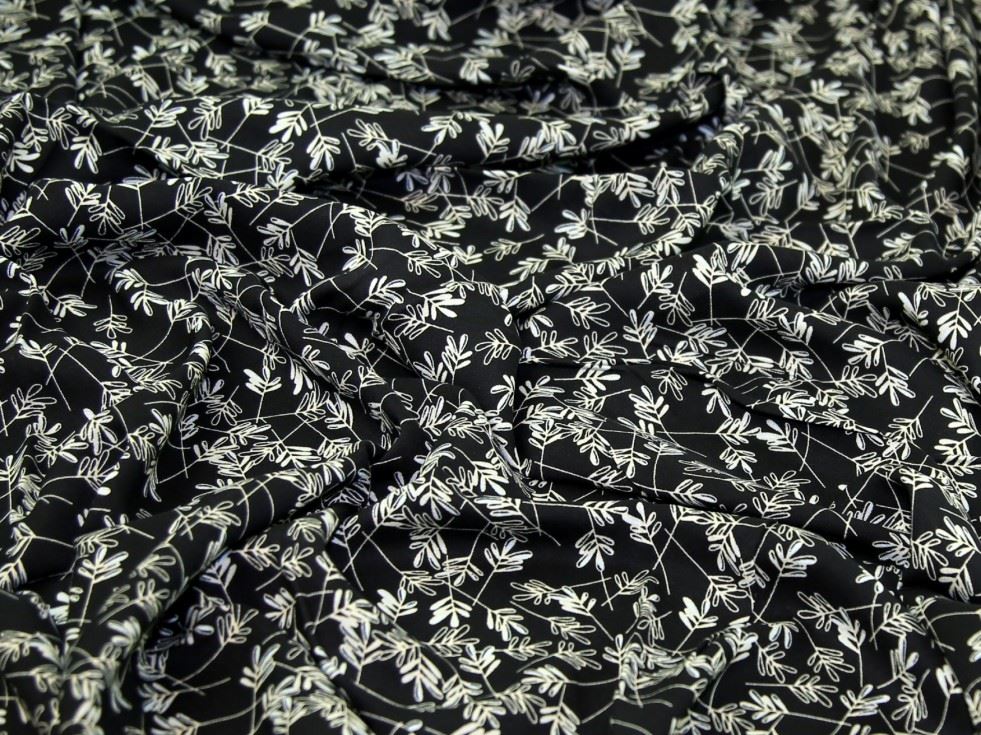 Deadstock Viscose Challis Fabric Black
 
