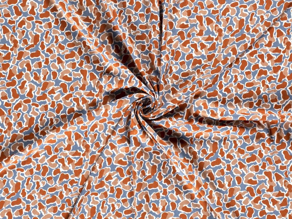 Stretch Woven Linen Look Viscose Fabric Rust