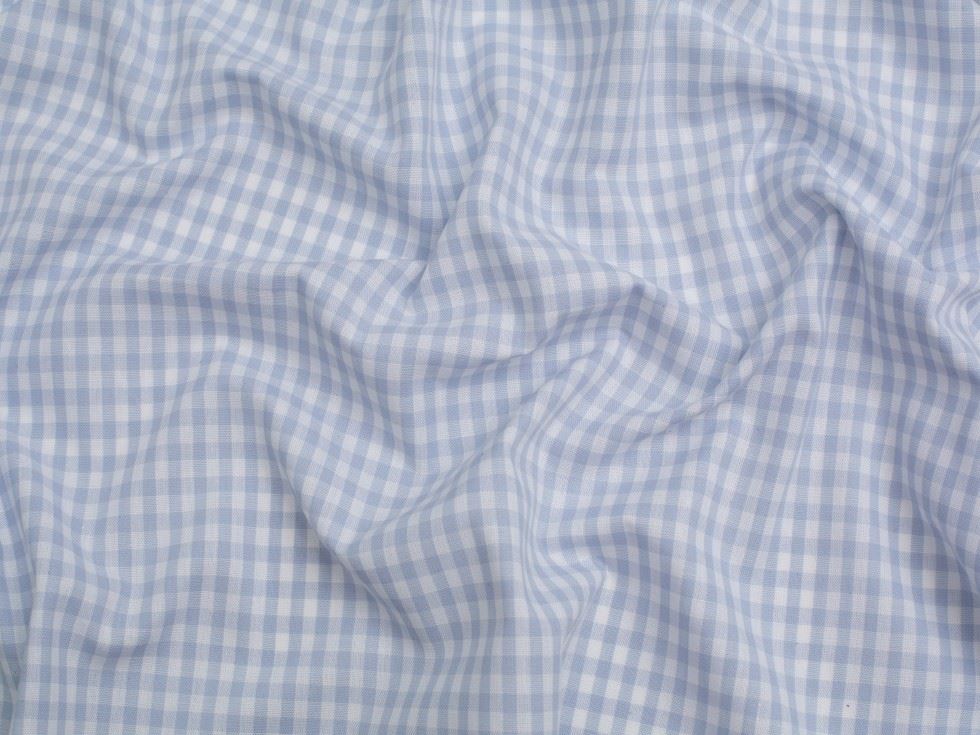 Minerva Core Range 1/4 inch 100% Cotton Gingham Fabric Light Blue
 