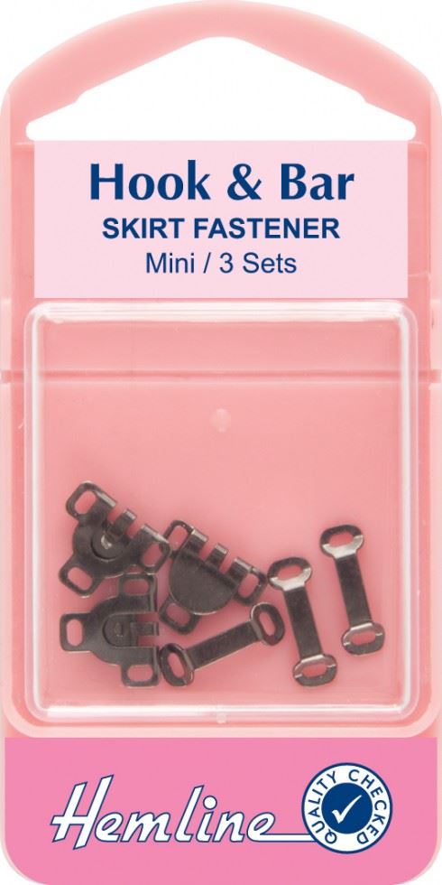 Hemline Black Hook & Bar Fasteners