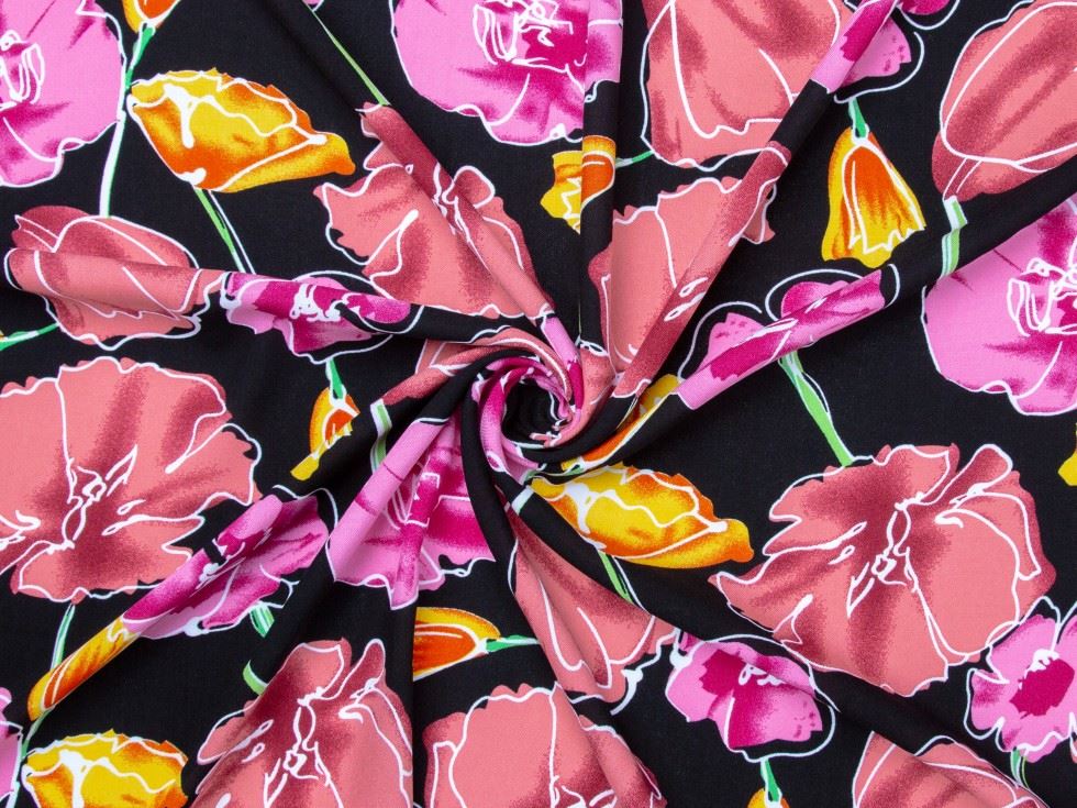 Deadstock Viscose Challis Fabric Pink
 