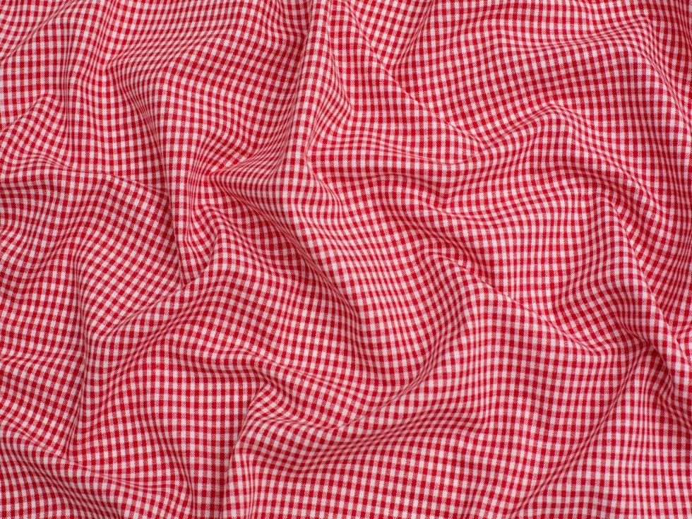 Minerva Core Range 1/8 inch 100% Cotton Gingham Fabric Red
 