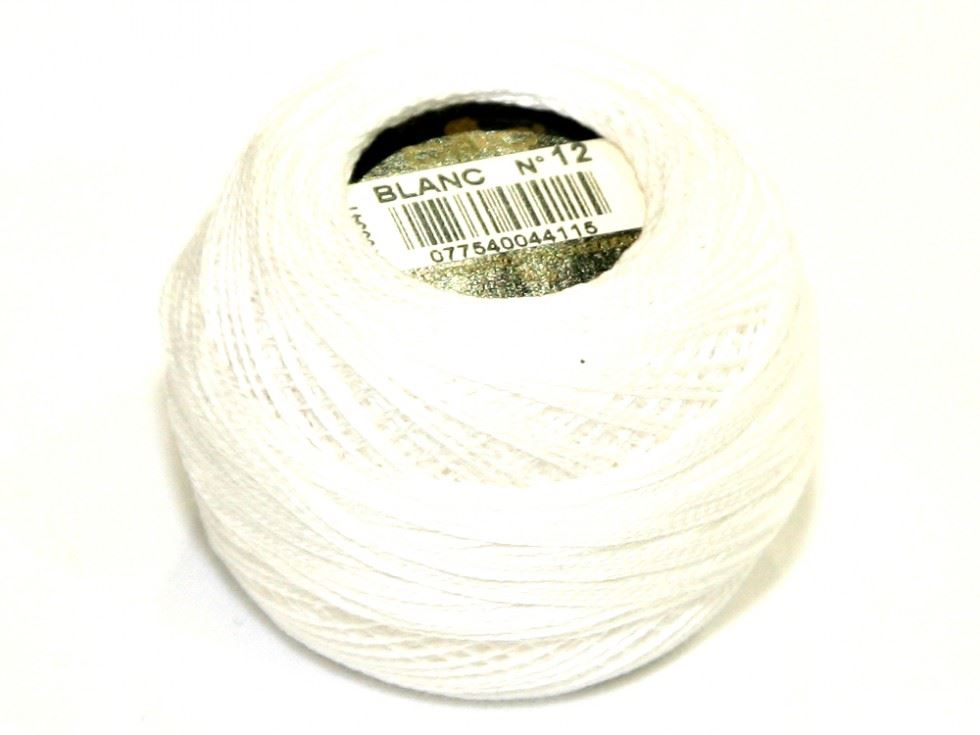 DMC Size 12 Cotton Perle Thread Blanc White
 